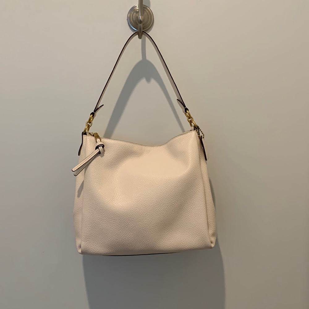 White Coach Leather Shay Shoulder Bag